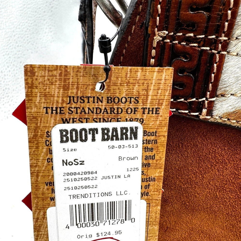 Justin‎ Women's Serpentine Hair-On Crossbody Bag Tooled Leather Western Landman - Picture 6 of 15